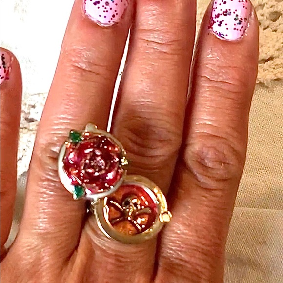 Rose Skull & Bones Ring S8 with Secret Compartment - Picture 12 of 12